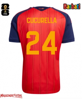 Spania Marc Cucurella #24 Tricou Fotbal Replică Mondial 2026 Barbati Acasa Spania Marc Cucurella #24 Tricou Fotbal Replică Mondial 2026 Barbati Acasa